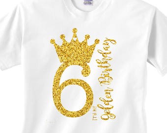 Custom Golden Birthday T-Shirt / Glitter