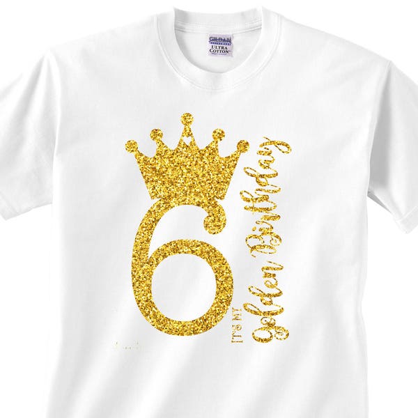 Custom Golden Birthday T-Shirt / Glitter