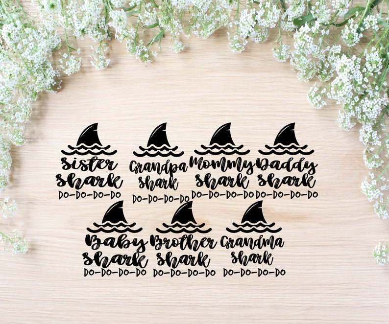 Download Baby Shark Bundle SVG Cut File Mommy Shark DXF Daddy Shark ...
