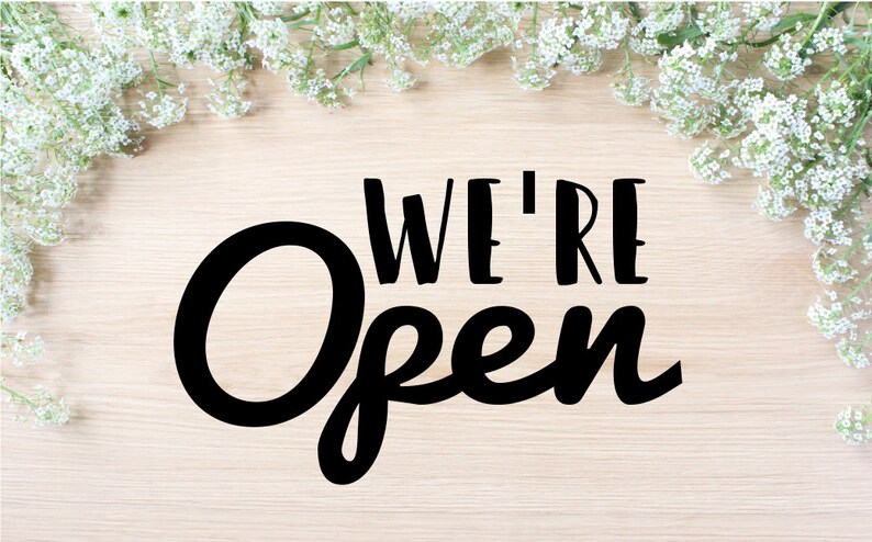 We Are Open Sign Embroidery