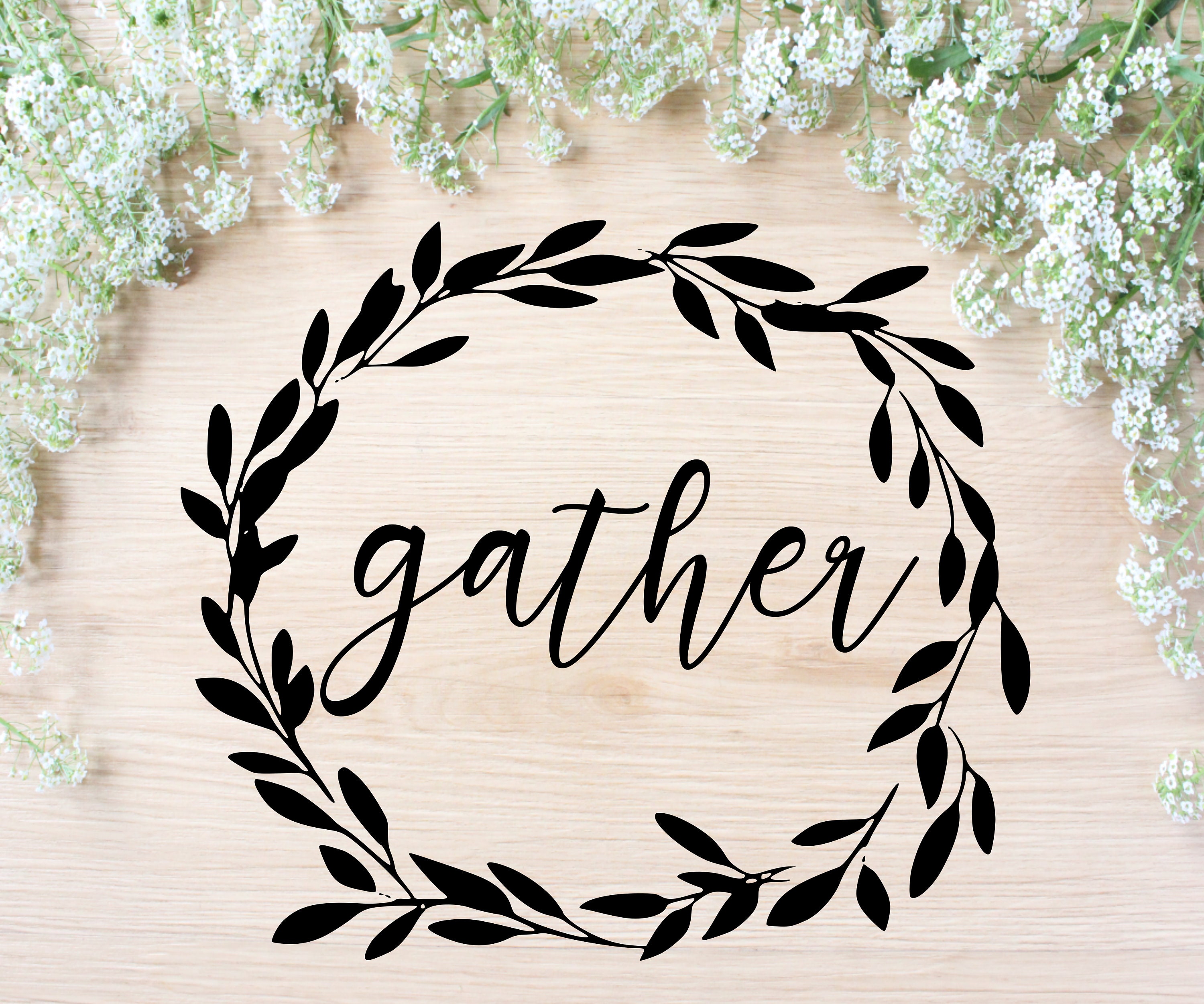 Gather SVG Cut File Gather Sign DXF Gather Script Instant Etsy