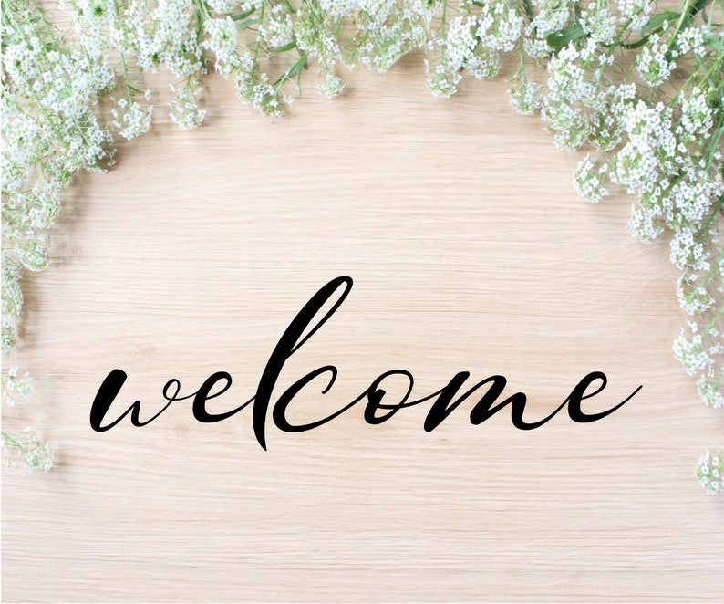 Download Welcome SVG Cut File Welcome Sign DXF Welcome Script ...