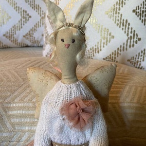 Bunny handmade fabric doll