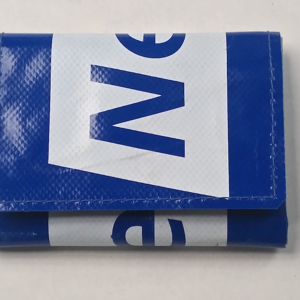 Wallet blue with Velcro (upcycled and vegan)