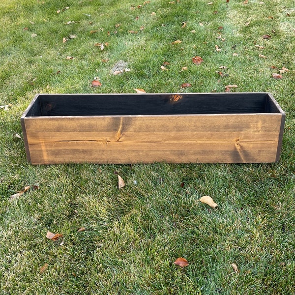 Large Wood Planter Box, Indoor/Outdoor Planter Box Great for Flowers, Plants, and Vegetables Wooden Planter Box, Window Planter Box