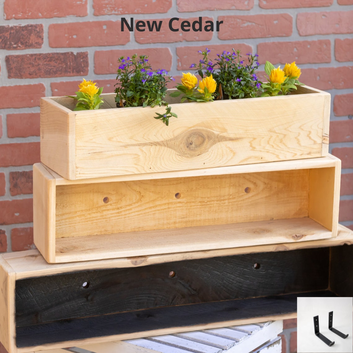 Handcrafted Custom Planter Box with Brackets Window Box Etsy