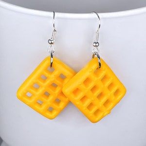 POTATO WAFFLE EARRINGS kitsch kawaii resin food dollhouse miniature