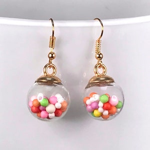 KAWAII CANDY EARRING globe cute earrings quirky gift for her cool earrings sweet earrings candy balls
