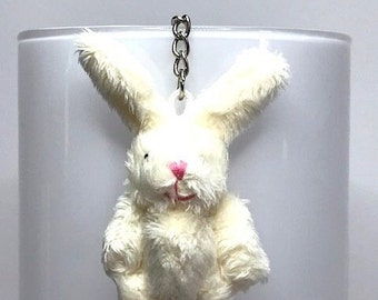 KAWAII BUNNY KEY chain key fob  bag charm fluffy rabbit charm