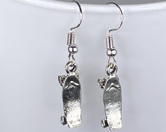 KAWAII SKATEBOARD EARRINGS Tibetan silver antique silver plated gift for her skater