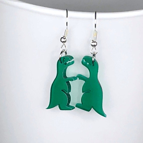 ACRYLIC DINOSAUR EARRINGS two colours kawaii laser cut