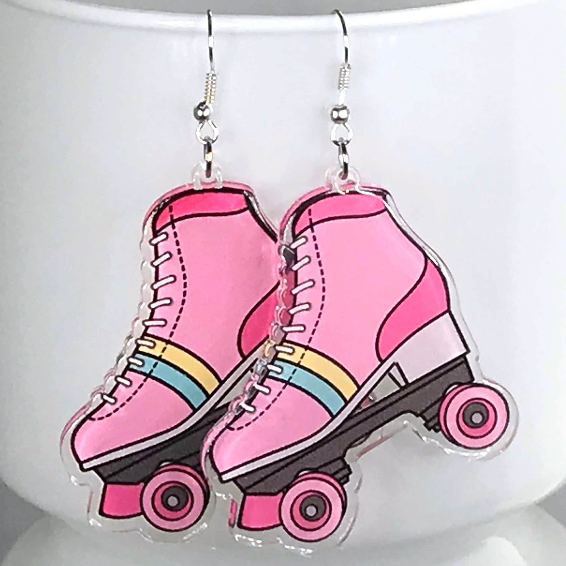 Roller skate accessories skate charm - Cute Pink Vinyl Heart