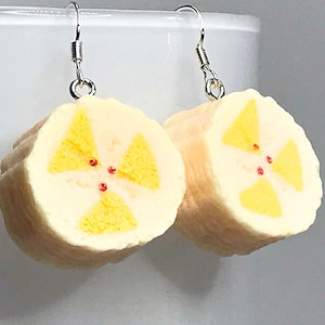 KAWAII BANANA EARRINGS fat fruit life like