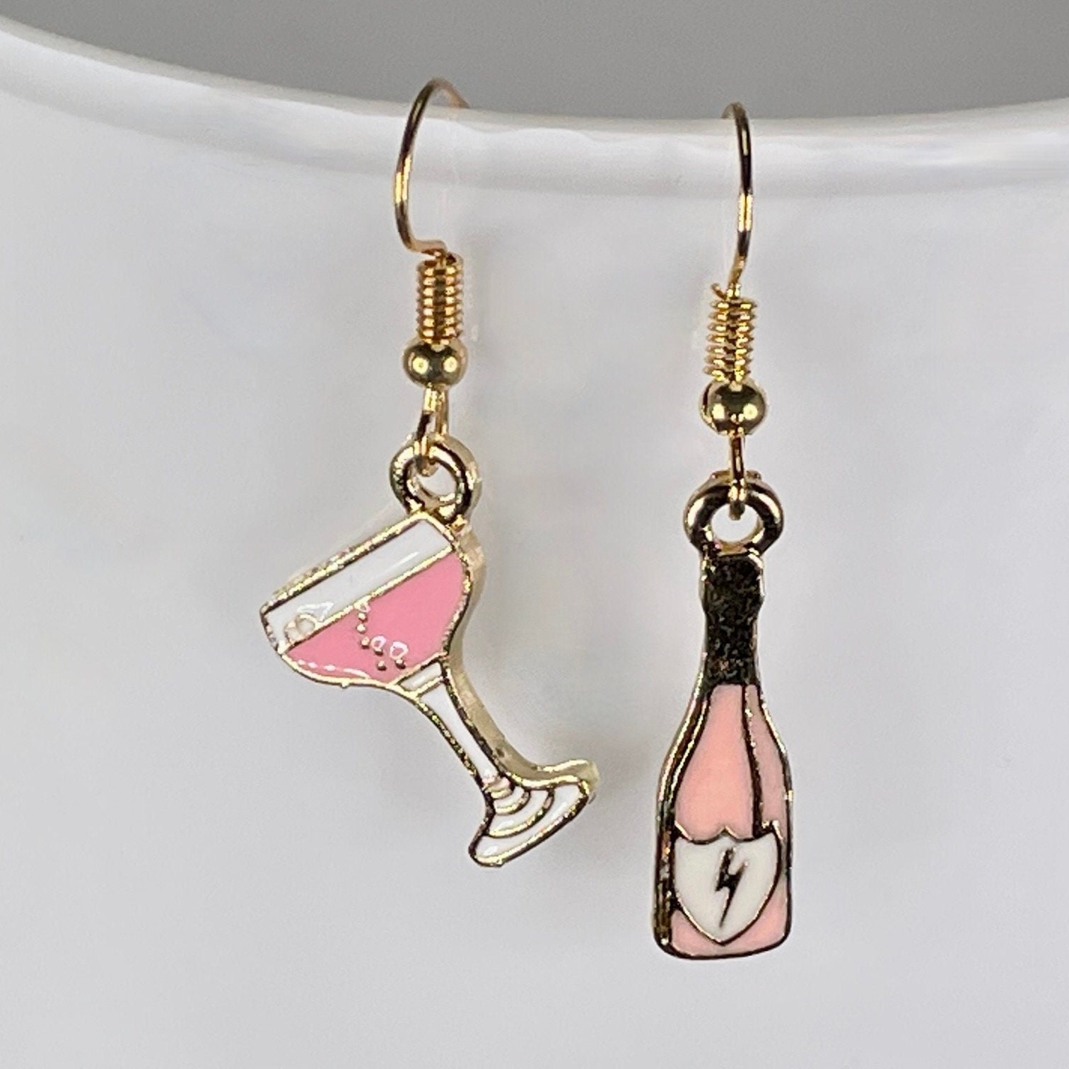 Champagne Bottle Earrings For Women - Crystal Dangle Earrings, New Year's Gift For Teens & Girls - View #13