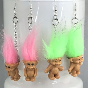 TROLL DOLL EARRINGS retro several colours image 1