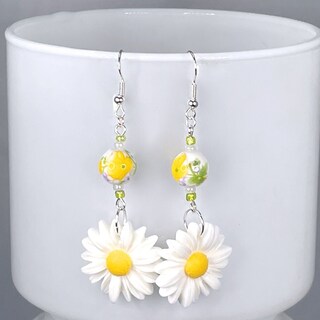 Orecchini A Margherita Philip Jones – Placcati Oro Bianco E Giallo, Ipoallergenici, In Elegante Scatola Regalo