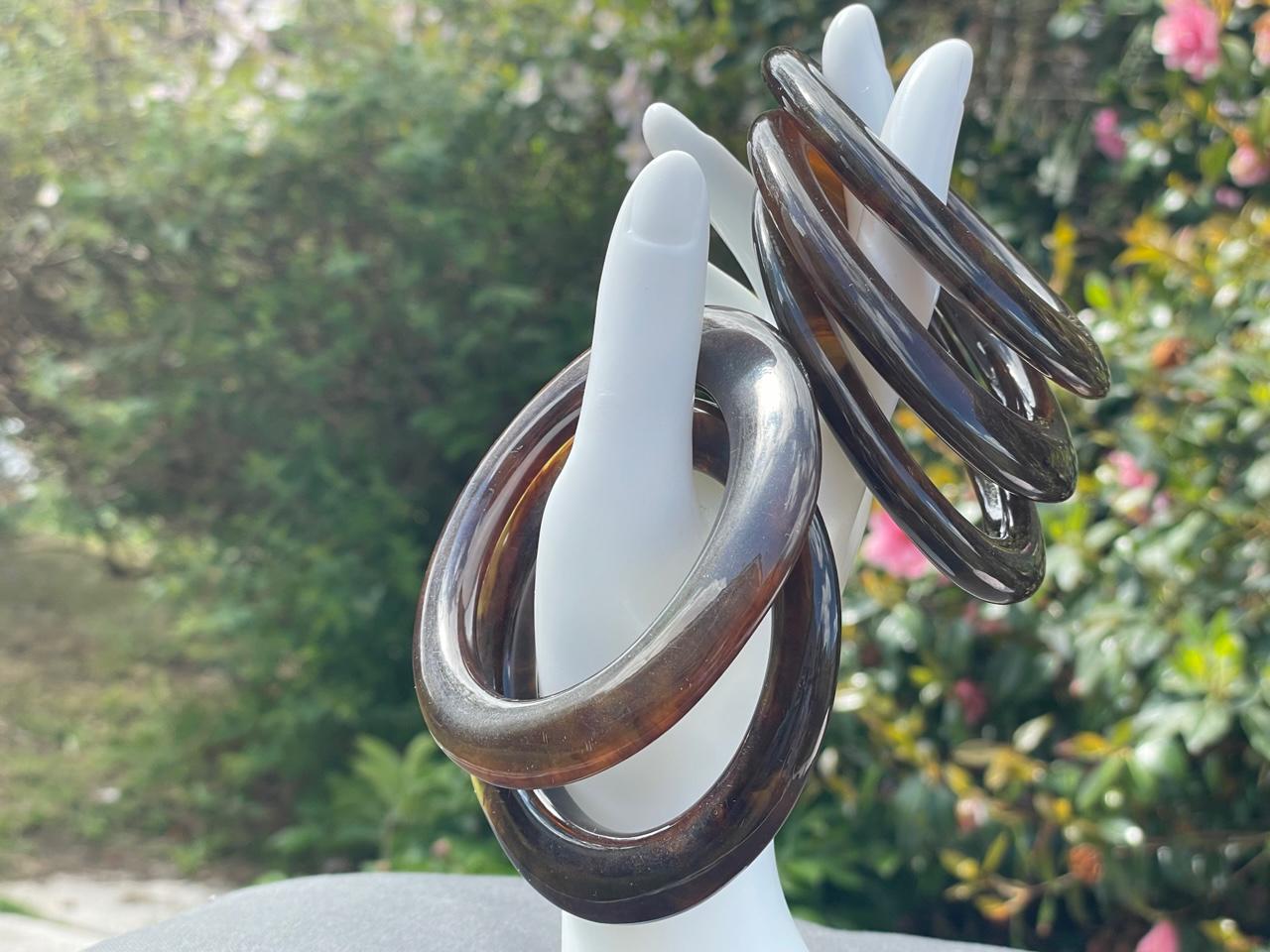 ルーサイト ルートビア アシンメトリー スタッキングバングルセット x