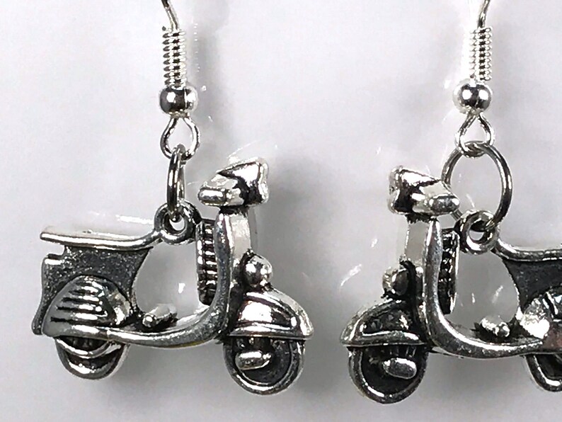 SCOOTER EARRINGS silver plated charm earrings cool quirky cute Etsy