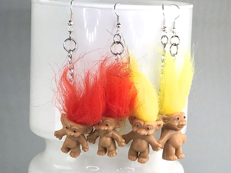 TROLL DOLL EARRINGS retro several colours image 5