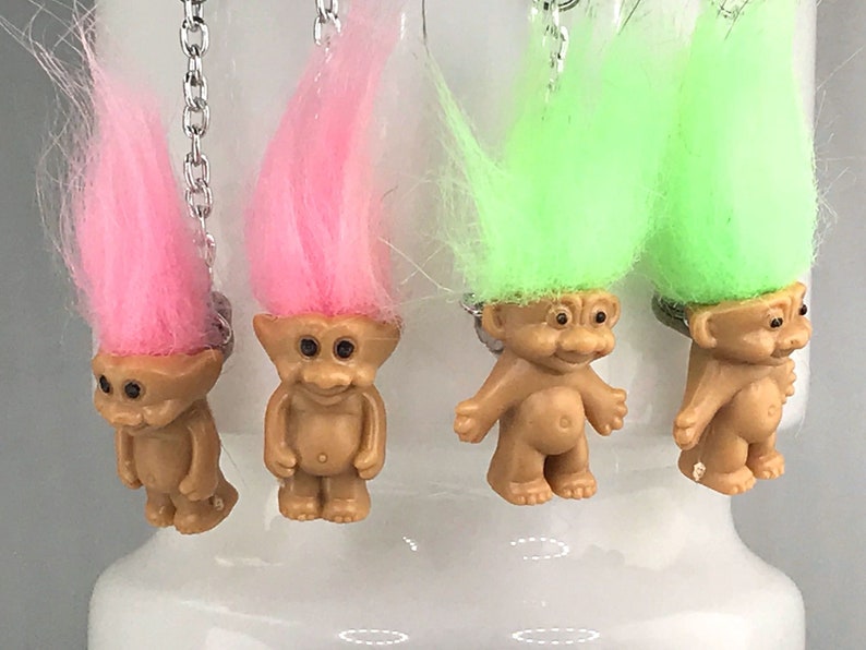 TROLL DOLL EARRINGS retro several colours image 2