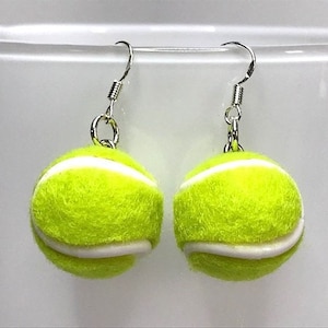 KAWAII TENNIS EARRINGS ball sport Wimbledon strawberries and cream green