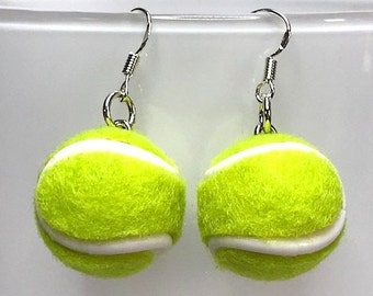 KAWAII TENNIS EARRINGS ball sport Wimbledon strawberries and cream green