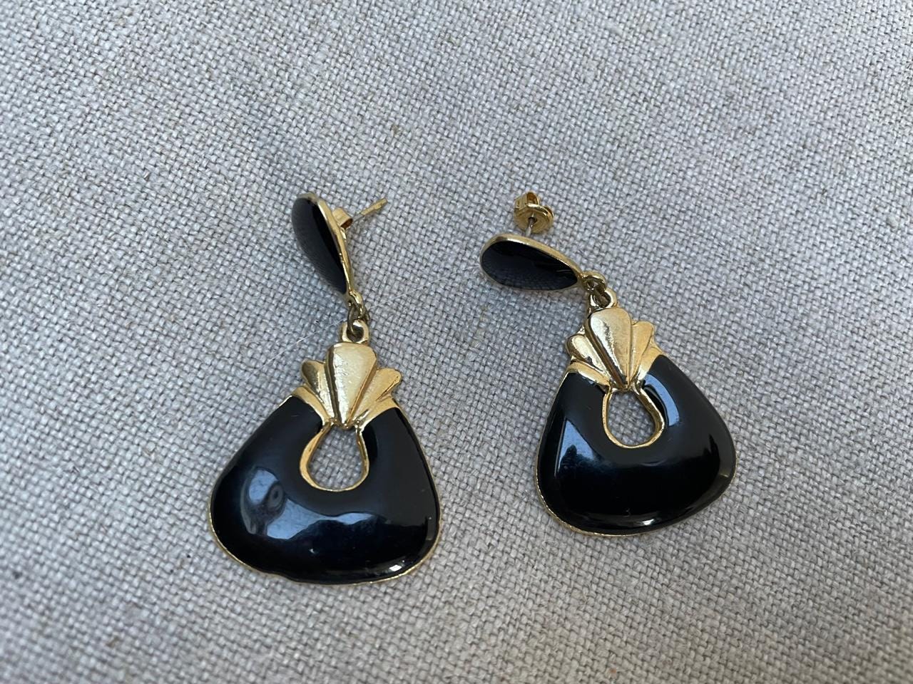 Orecchini Vintage A Cerchio Neri Smaltati: Orecchini Pendenti Con Cristalli Cubici E Strass, Geometrici Bohemien Per Donna