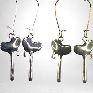 ORECCHINI A CUORE GOCCIOLANTE filo per orecchini a forma di rene in argento o oro regalo per lei retrò