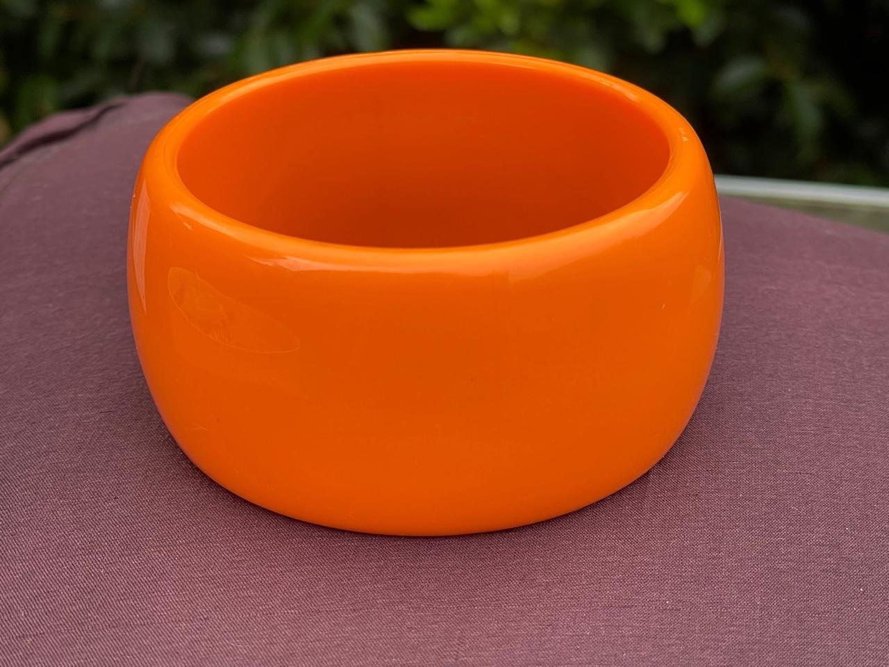 バングルブレスレット ヴィンテージ オレンジ ワイド 70年代 ルー