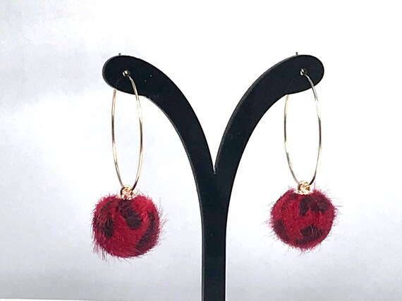 Red Leopard-Hide Earrings Red Leopard-Hide Earrings