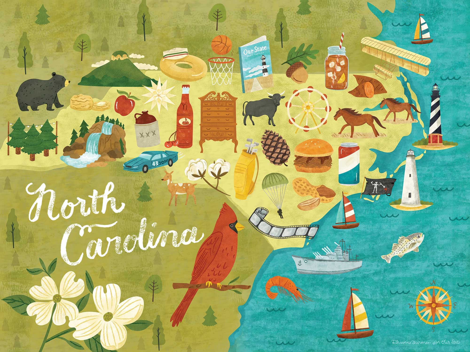 North Carolina Icons Jigsaw Puzzle - Etsy