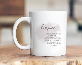 Jeremiah 29:11 Christian Coffee Mug, Hope Bible Verse Gift