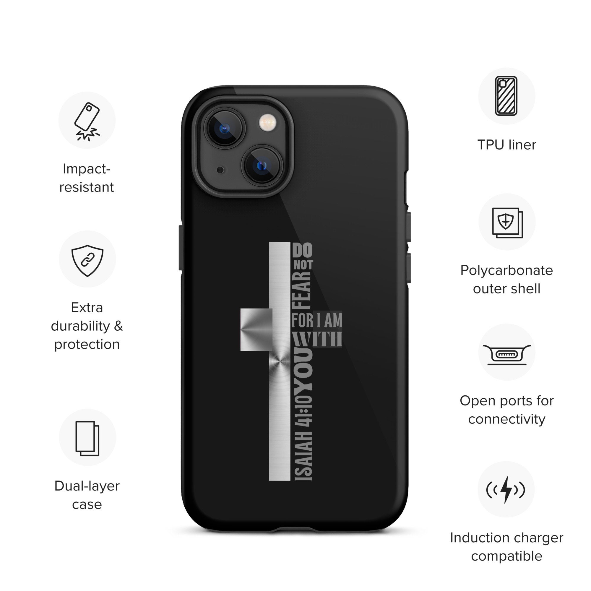 Personalized Christian iPhone Case, Cross Bible Verse Isaiah 41:10 Do ...
