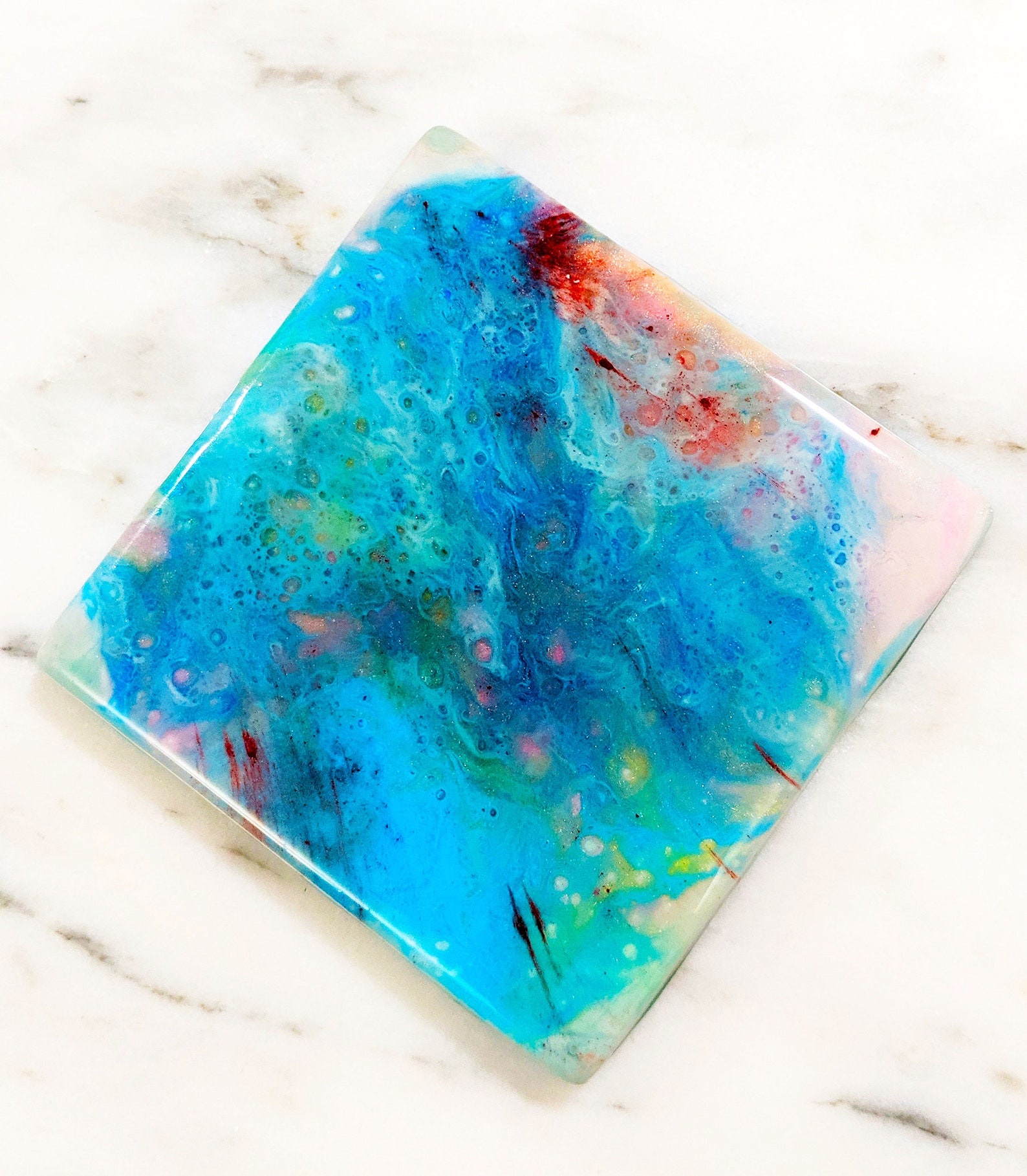 Resin Ceramic Tile Drink Coasters Set Kitchen Decor Unique Etsy
