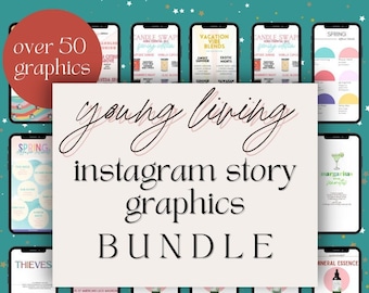 Young Living Instagram Stories Bundle / Over 50 Instagram Story Graphics / Diffuser Blends / Valentine's Day / Holidays / Essential Oils