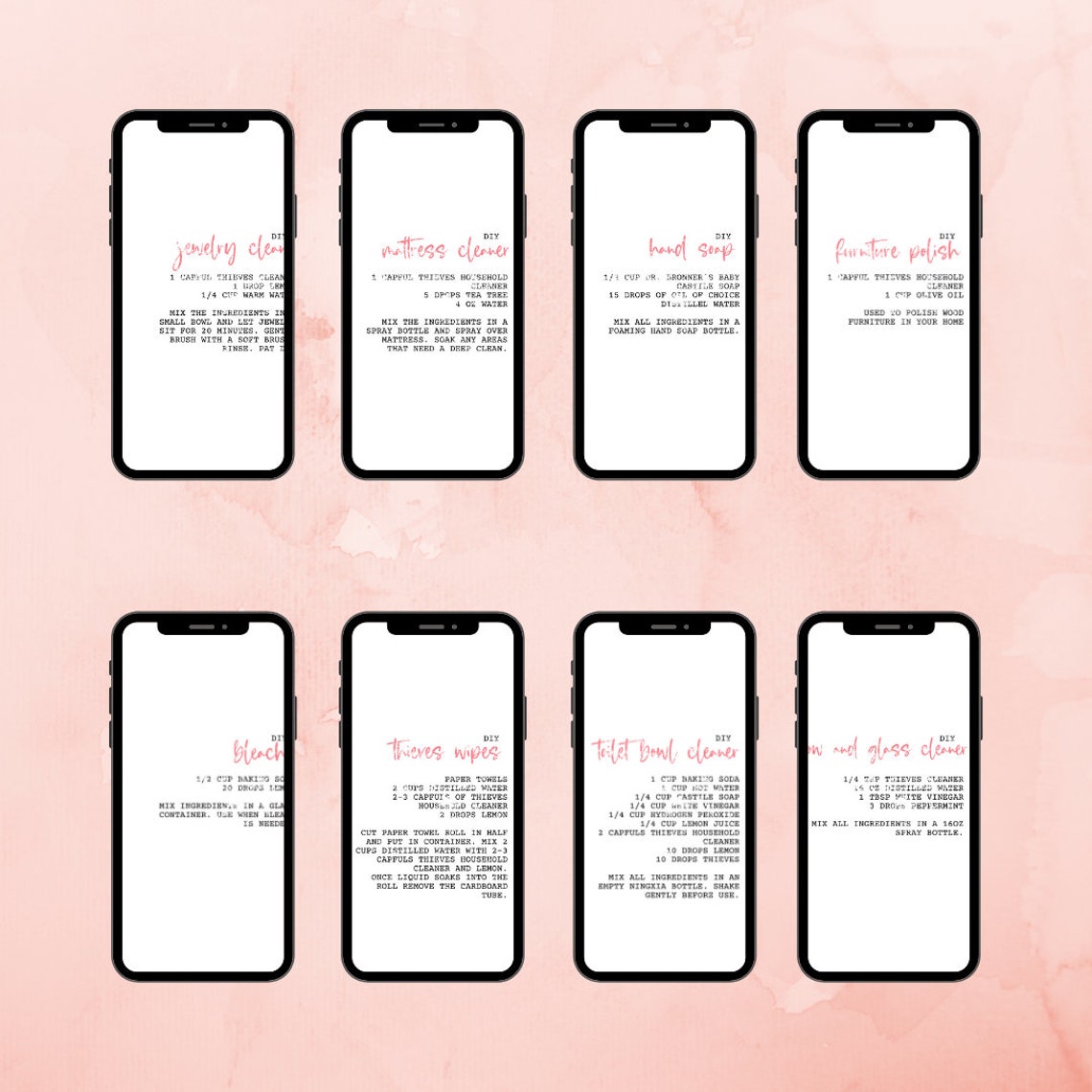 DIY Young Living Recipes for Instagram Stories / Young Living Etsy