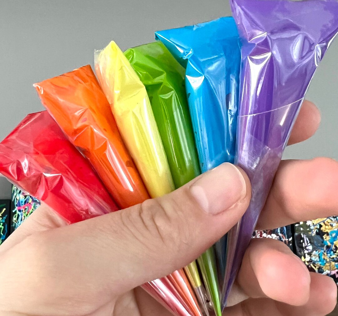 6pc Rainbow Paint Cone Set Filled Paint Cones Amsterdam Acrylics Filled