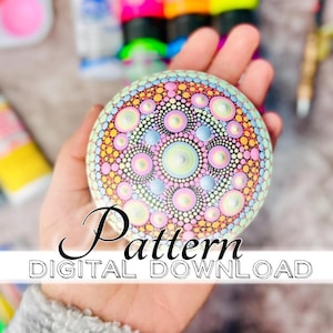 Spring Blossom Stone Guide PATTERN-DIGITAL DOWNLOAD dot mandala pattern dot art tutorial step by step dot mandala painting