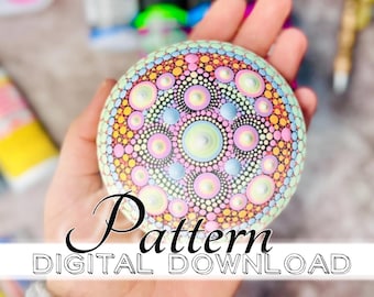 Spring Blossom Stone Guide PATTERN-DIGITAL DOWNLOAD dot mandala pattern dot art tutorial step by step dot mandala painting