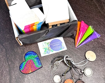 Diy starter paint kit pendants | craft kit | craft painting kit | dot art kit | beginner dot mandala kit | paint kits | mandala kit