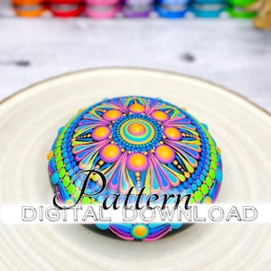 Wildflower Stone Guide PATTERN-DIGITAL DOWNLOAD dot mandala pattern dot art tutorial step by step dot mandala painting