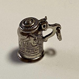 Vintage 925 Sterling Silver 3D Beer Stein /Mug Charm Pendant ~Unisex