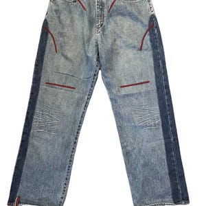 Sz38/34 Vintage Y2K ROCAWEAR Embroidered Baggy Jeans /Hip Hop , Streetwear