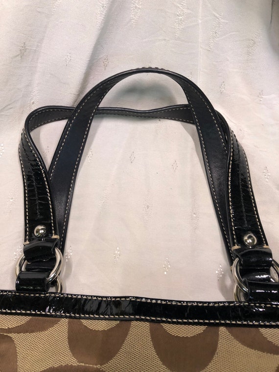 Vintage Large 1990s Coach Bowling Bag Style Monogram Top Handle shoulder Purse W Key Chain Lots of Pockets C1082 f14940 Etsy Israel