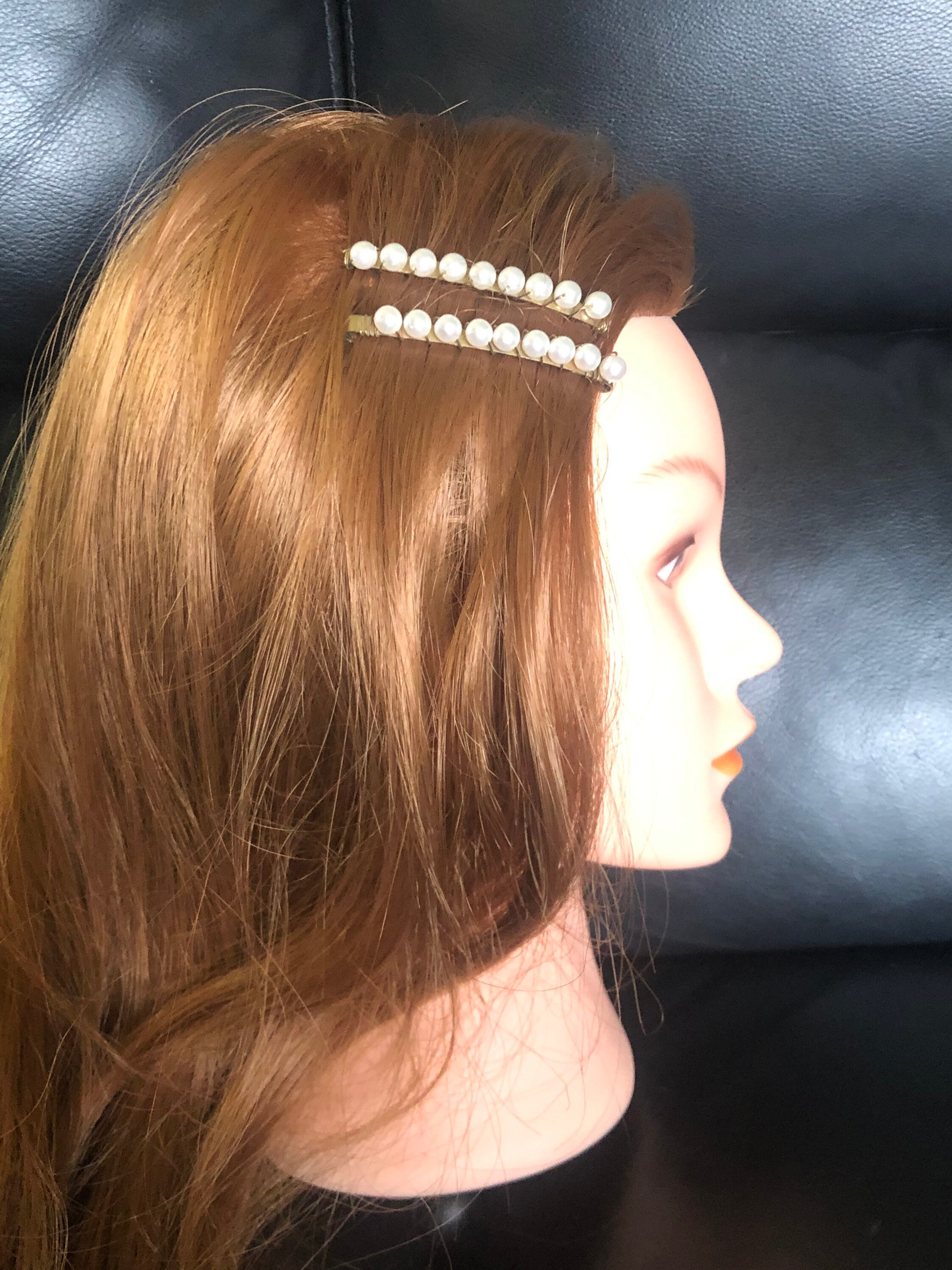 SALE! Set of 2 Vintage Hair Clip Barrette;gold Tone With  display picture 2