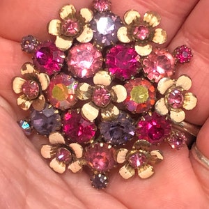 SALE! Vintage Mid Century Juliana D&E Delizza and Elster Multicolored Rhinestone Bouquet of Flowers Brooch