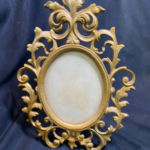 Antique Brass Art Nouveau Easel Back Picture Photo Frame 4.5” x 3.5”
