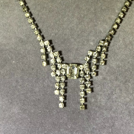 SALE! Vintage 1930s PARCO Clear Rhinestone Choker… - image 2