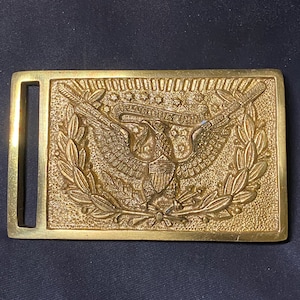 Antique 1851 Pattern Officer’s Sword Belt Brass Eagle Plate Buckle From Civil War Era Original War-Time Casting