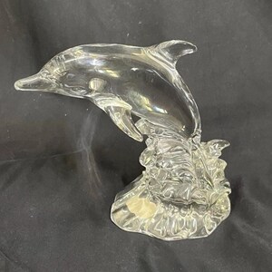 Vintage 1980s Princess House Wonders of the Wild Leaded Crystal Dolphin Figurine